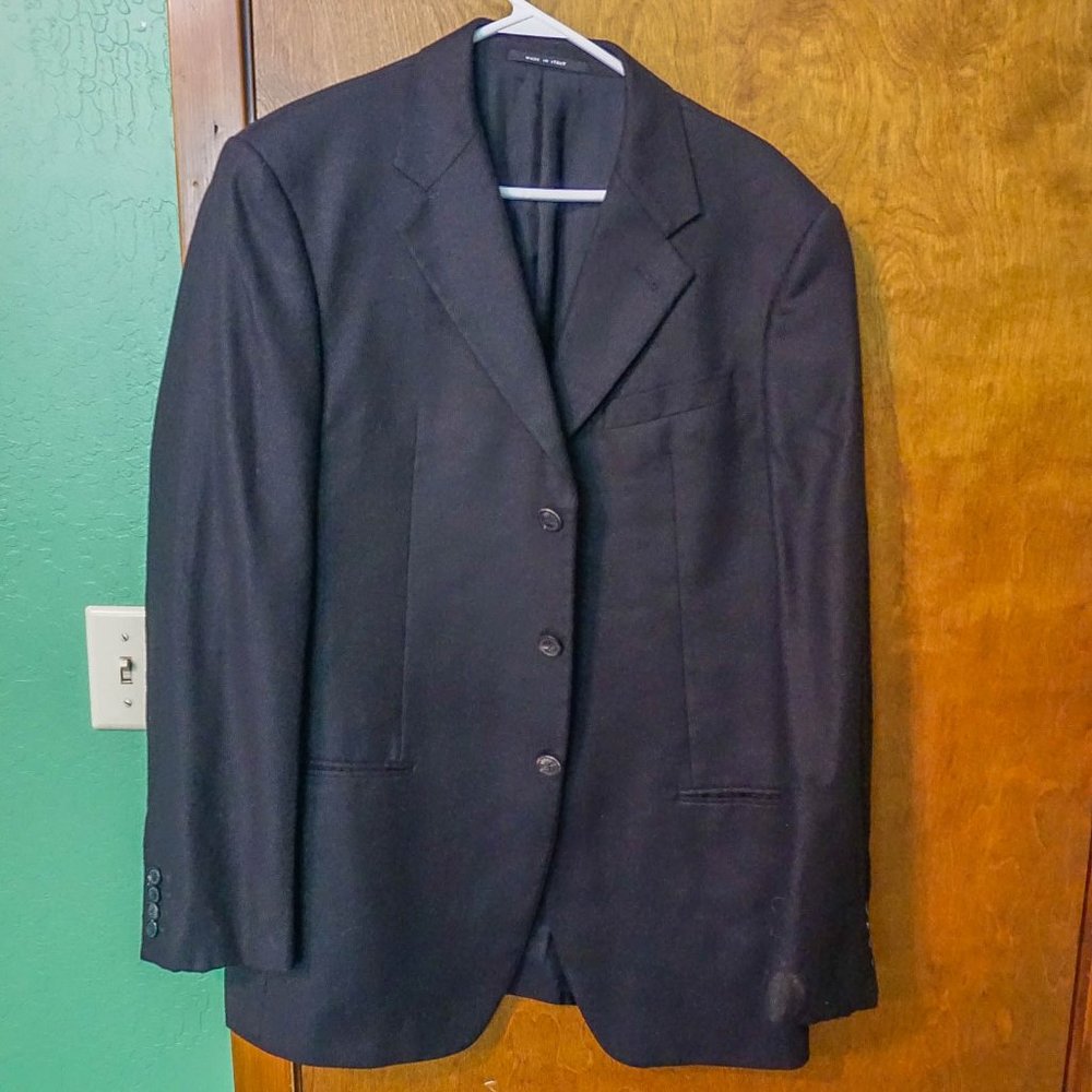 Armani Collezioni Black Wool Sport Coat 40L